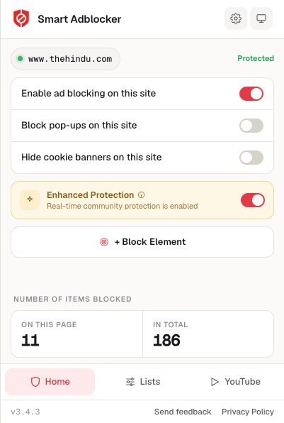Smart Adblocker popup (light)